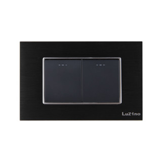 LUZINO ชุดสวิตซ์ทางเดียว 2 ช่อง รุ่น MLS79-S153-AL สีดำ