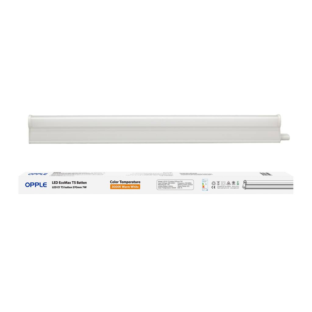 OPPLE ชุดราง LED T5 7W Warm White รุ่น E1T5batten570m7WWW