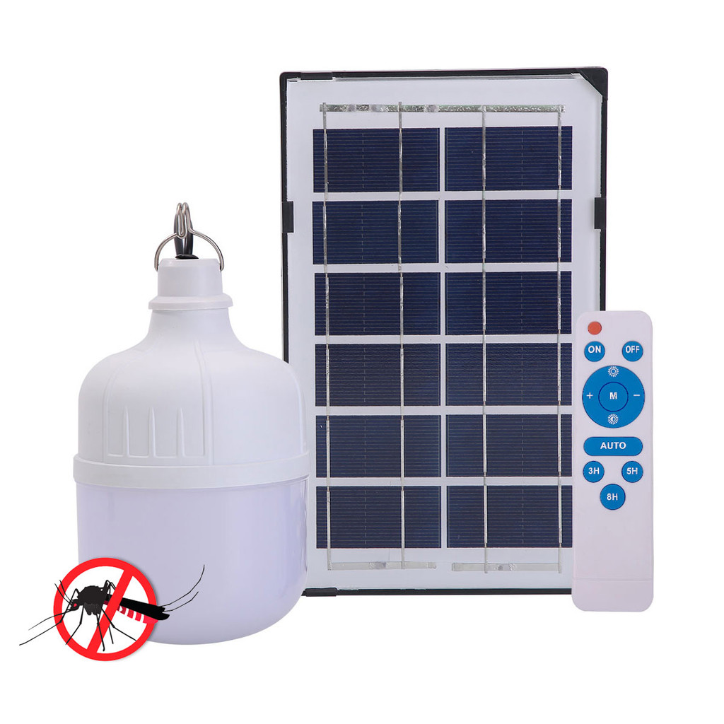 LUZINO หลอดไฟ LED พร้อมแผงโซลาร์เซลล์ 100 วัตต์ 2in1 Day Light/ไล่ยุง รุ่น SKSTBMS2C-100W T100