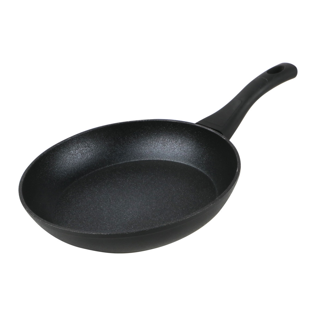 KASSA HOME กระทะด้ามนอนสติ๊กทรงตื้น รุ่น ME-0012 ขนาด 24 ซม. สีดำ