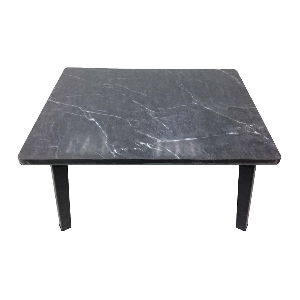 KASSA โต๊ะพับญี่ปุ่นลายหินอ่อน  ขนาด 60 x 60 ซม. สีดำ