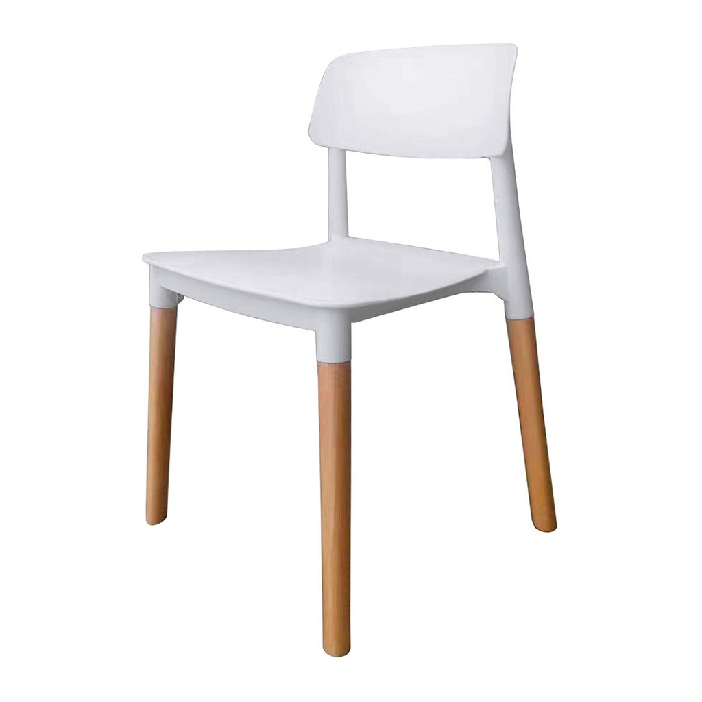 KASSA เก้าอี้อเนกประสงค์ขาไม้ รุ่น 1561B-W สีขาว