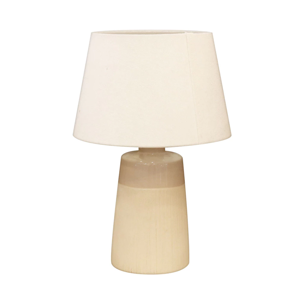 LUZINO โคมไฟตั้งโต๊ะ (E27x1) รุ่น DH3565S-BN ขนาด 20 x 20 x 30 ซม. สีเบจ - น้ำตาล
