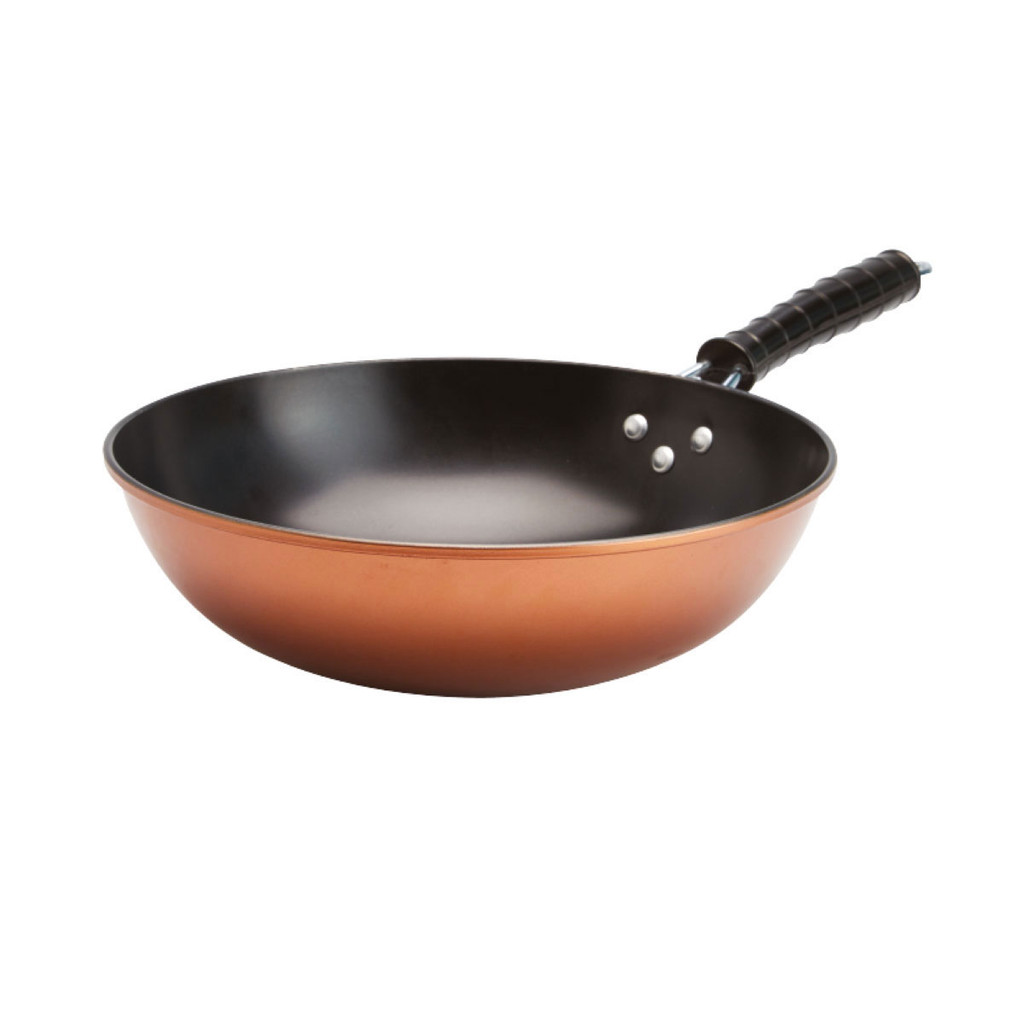 KASSA HOME กระทะด้ามเหล็กทรงลึก รุ่น RL-0077 ขนาด 30 ซม. สีทองแดง - ดำ