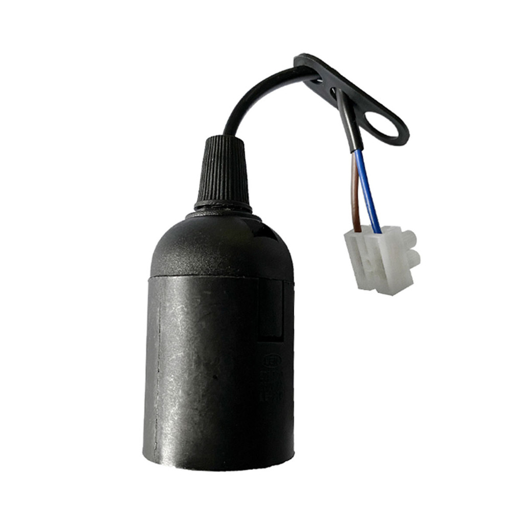LUZINO ขั้วหลอดไฟเกลียว E27 + คอนเนคเตอร์ รุ่น E27-P1 สีดำ