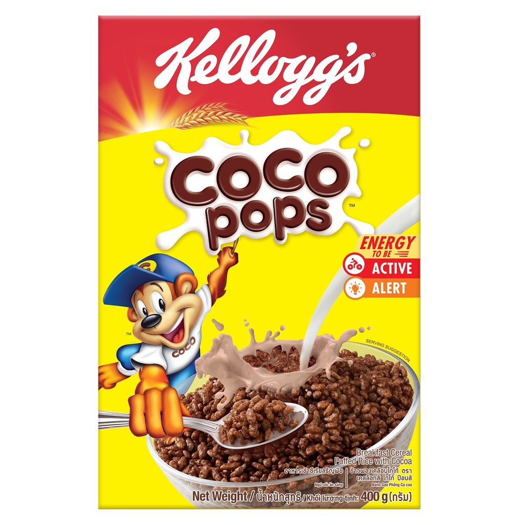 อาหารเช้าซีเรียลรสชาติช็อกโกแลต Kellogg'S Cocoa Pops 350G