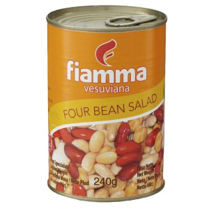 สลัดถั่ว 4 ชนิด ถั่วแดง ถั่วขาว ถั่วลูกไก่ และถั่วดำ Fiamma Four Bean Salad 400G