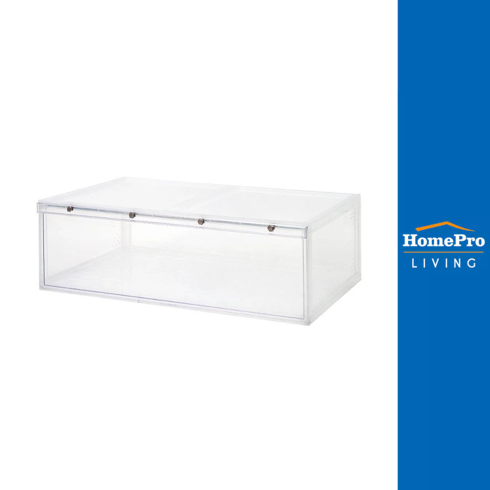 HomePro กล่องรองเท้าหน้ากว้าง MAGNETIC LOCK 56x37x18.30 ซม. สีใส แบรนด์ STACKO