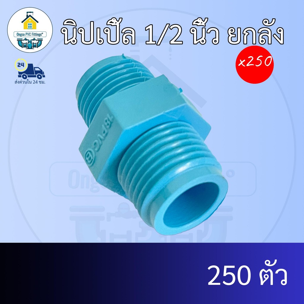 (ยกลัง250ตัว) นิปเปิ้ล 1/2 นิ้ว ยกลัง นิเปิ้ลมีเกลียว 4หุน นิบเปิลข้อต่อพีวีซี PVC ส่งไว ส่งทุกวัน ถูกคุ้ม ราคาโรงงาน