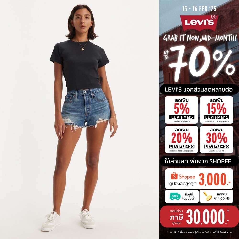 กางเกงขาสั้น Levi's® Women's 501® Original High-Rise Jean Shorts