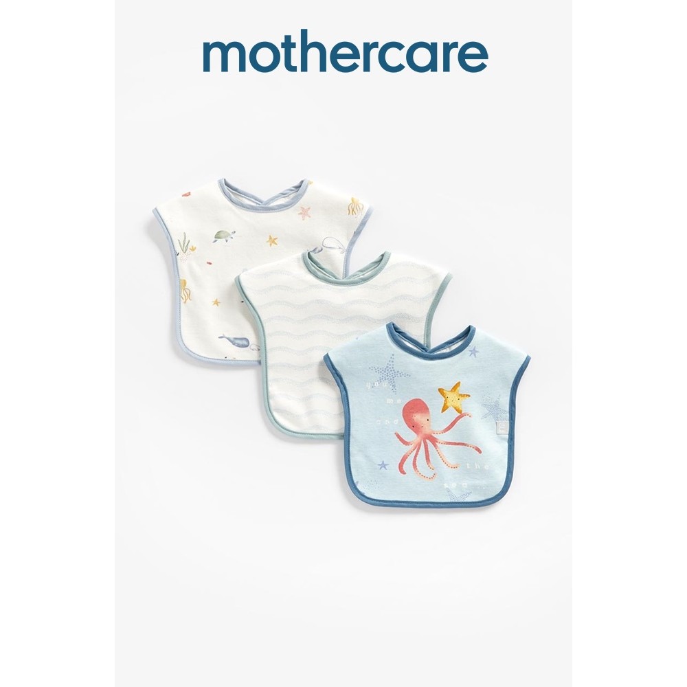 Mothercare you, me and the sea toddler bibs - 3 pack UB530 ผ้ากันเปื้อน