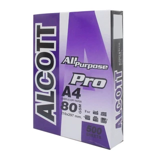 ALCOTT กระดาษถ่ายเอกสาร A4 80 แกรม 500 แผ่น (บรรจุ 5 รีม/กล่อง) |P5|