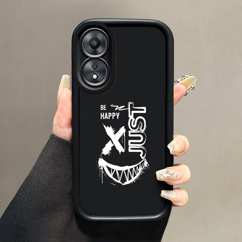 เคสสำหรับ OPPO A58 5G A78 5G A58x 5G A1x 5G A2x 5G เคสโทรศัพท์ขาวดำเรียบง่ายทันสมัย