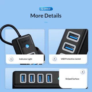 [ออกใบกำกับ- ทักแชท] ORICO PWC2U USB ความเร็วสูง 3 พอร์ตฮับ USB 3.0 + Type-C HUB Adapter (ช่อง Type-C ไม่สามารถชาร์จได้)