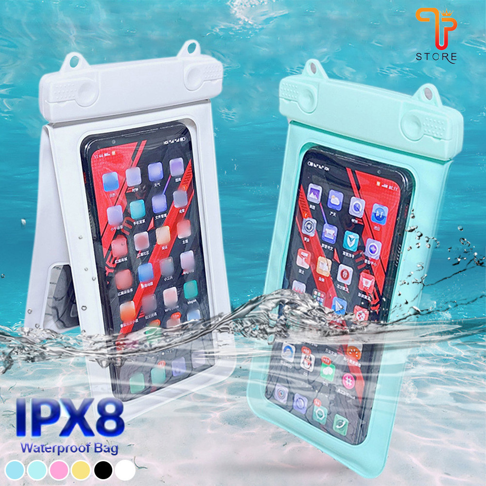 พร้อมส่งในไทย ซองกันน้ำ กระเป๋ากันน้ำ ถุงกันน้ำ ซองโทรศัพท์ ซองมือถือ กันน้ำ4ชั้น กันฝุ่น ปรับสายคล้องถ่ายรูปทัสกรีนได้ สินค้า