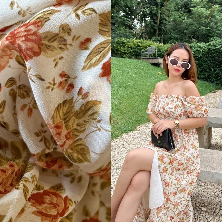 MyWay Brand : Dress Cordia Smock ชุดเดรส เดรสยาว เดรสสมอค