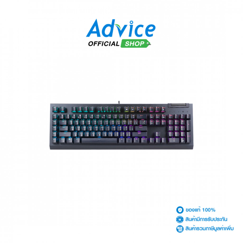 RAZER KEYBOARD (คีย์บอร์ด) BLACKWIDOW V4 X - GREEN-SWITCH TH - A0162322