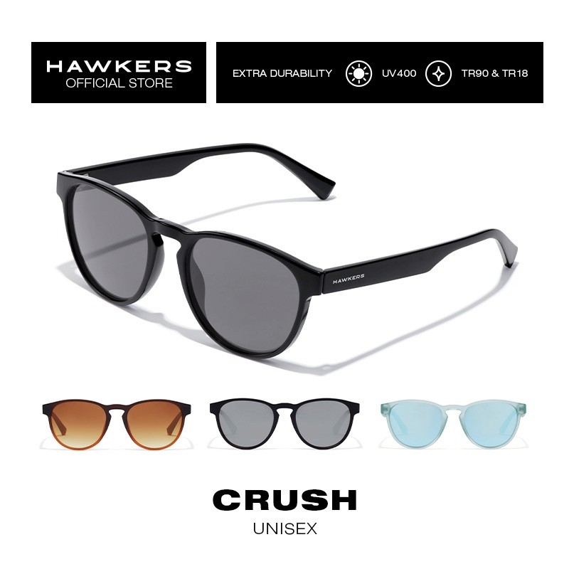 HAWKERS Crush แว่นกันแดดสำหรับทั้งชายและหญิง ยูนิเซ็กซ์ ผลิตภัณฑ์อย่างเป็นทางการได้รับการออกแบบในสเปน.