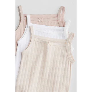 H&M(เอชแอนด์เอ็ม) บอดี้สูทแขนกุดแพ็ค 3 ชิ้น Infants 3-pack sleeveless bodysuits 1145130_6
