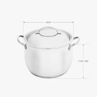 MEYER BELLA CLASSICO Stainless Steel 24CM / 7.6L หม้อ 2 หู สแตนเลส สตีล พร้อมฝา (73288-T)