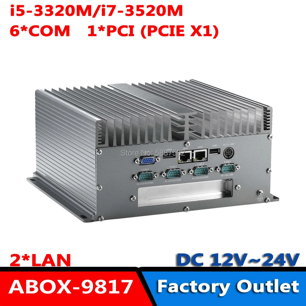 พีซี IPC Gen3 Core I5-3210M I7-3520M แบบไม่มีพัดลม ช่วงอุณหภูมิกว้าง