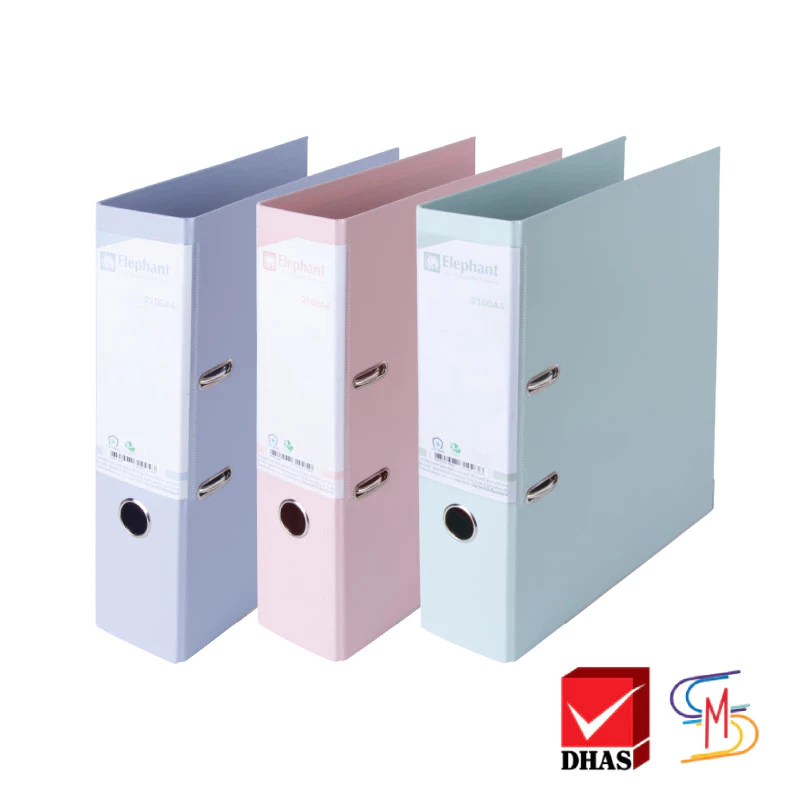 Elephant ตราช้าง แฟ้ม แฟ้มใส่เอกสาร สันกว้าง No.2100 A4 สีพาสเทลนู้ด จำนวน 1 แฟ้ม