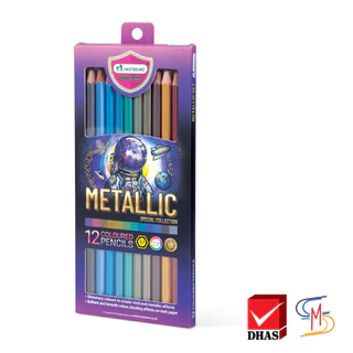 Master Art มาสเตอร์อาร์ต สีไม้ ดินสอสีไม้ 12 สี รุ่น METALLIC SET Special collection (1 กล่อง)