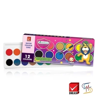 Master Art มาสเตอร์อาร์ต สีน้ำ สีน้ำก้อน 12 สี *ไม่แถมพู่กัน* (กล่องกระดาษ) 1 กล่อง