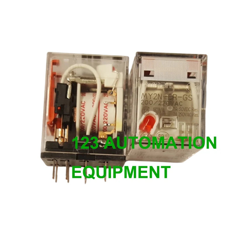 10 ชิ้น รีเลย์ OMRON ใหม่แท้ MY2N-CR-GS MY4N-CR-GS แรงดันไฟฟ้า 200/220VAC 8 พิน 220 โวลต์ รีเลย์กลาง