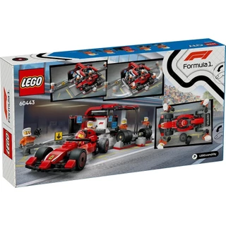 LEGO City 60443 F1 Pit Stop & Pit Crew with Ferrari Car (322pcs.), Building Blocks, Kids Toy