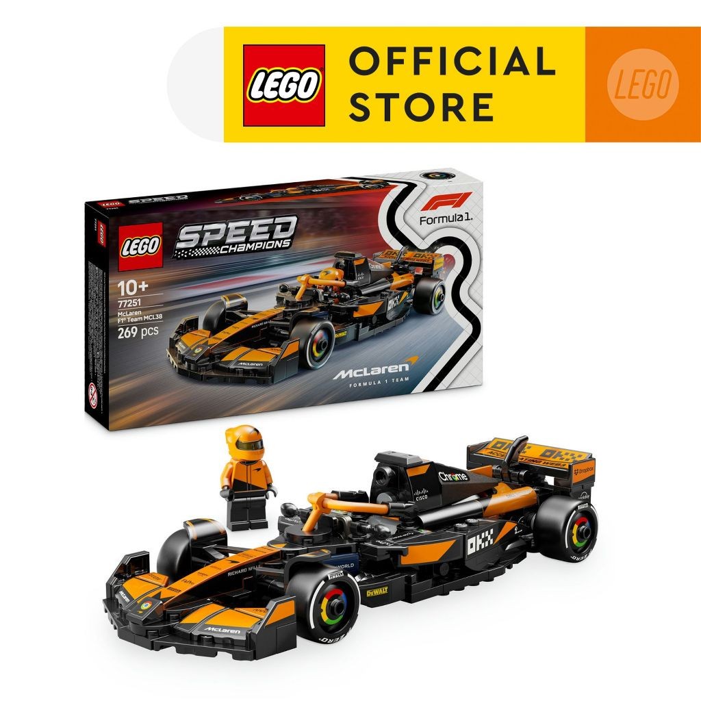 LEGO Speed Champions 77251 McLaren F1 Team MCL38 Race Car (269pcs.), Building Blocks, Kids Toy