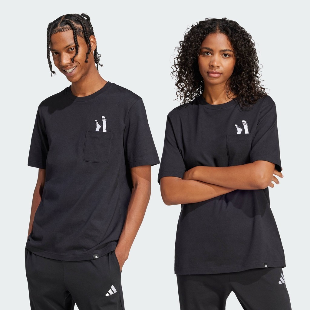 adidas Lifestyle Lounge Slides Graphic Pocket Tee Men Black JC5283