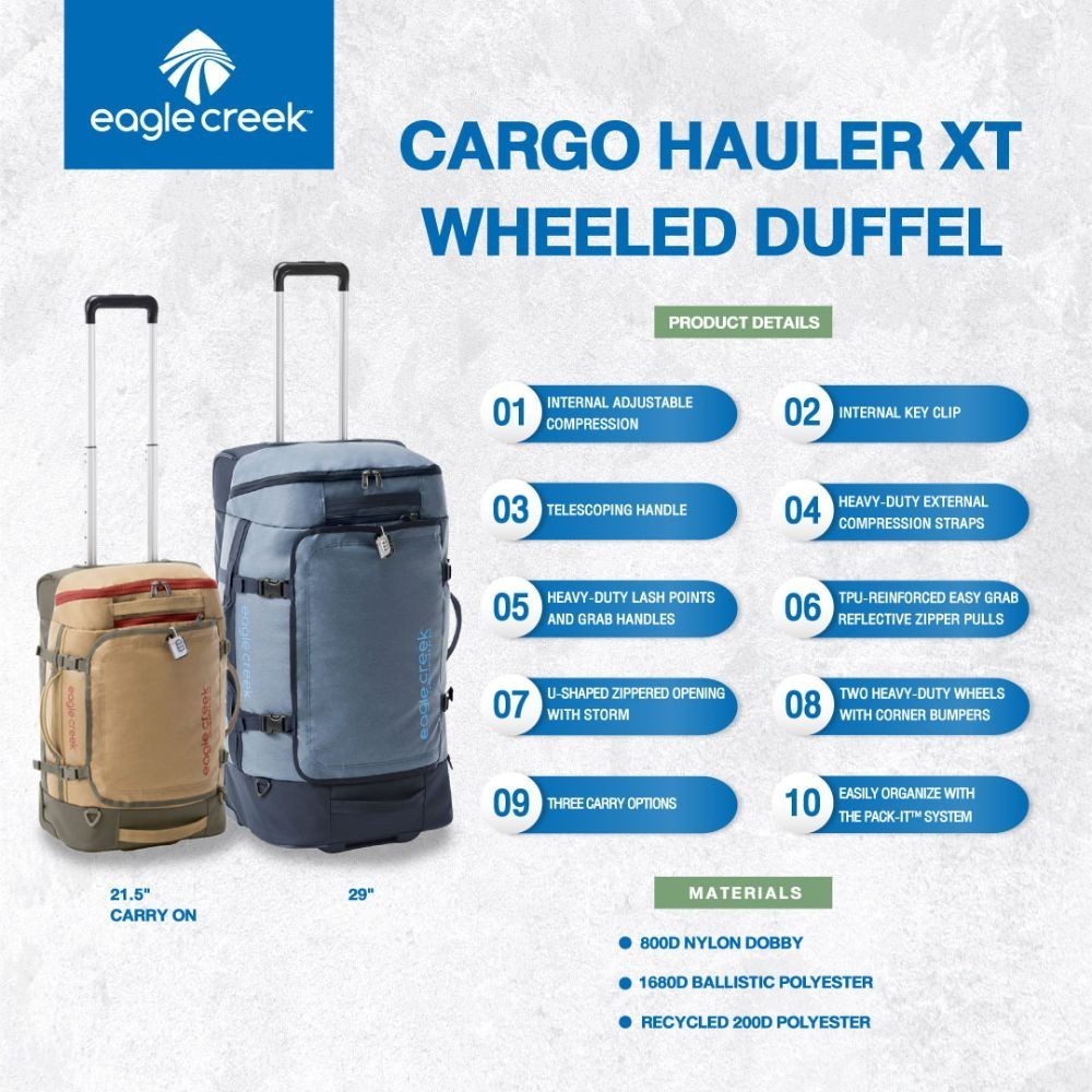 EAGLE CREEK CARGO HAULER XT WDFL INTL C-ON กระเป๋าเดินทาง 2 ล้อลาก
