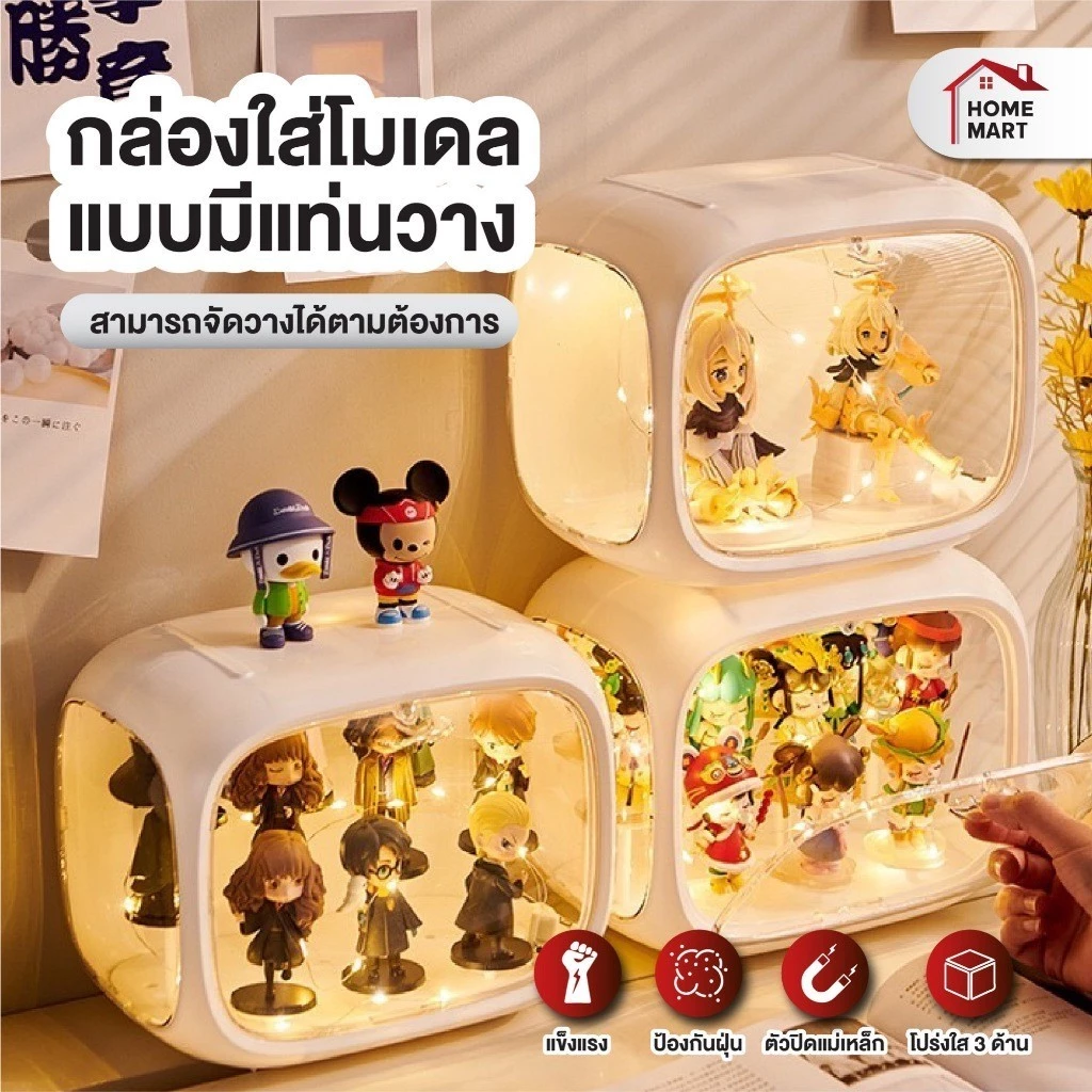 ตู้โชว์โมเดล Arttoy กล่องใส่Molly กล่องใส่Labubu โมเดล ฟิกเกอร์ วัสดุเป็นพลาสติก PET