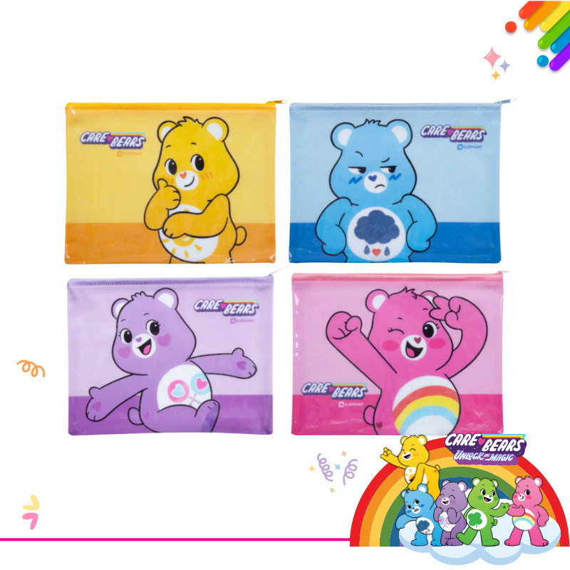 Elephant แฟ้มซิป กระเป๋าซิปพลาสติก A5 แคร์แบร์ (คละลาย) จำนวน 1 ชิ้น