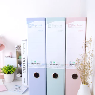 Elephant แฟ้ม แฟ้มใส่เอกสาร สันกว้าง No.2100 A4 สีพาสเทลนู้ด จำนวน 1 แฟ้ม