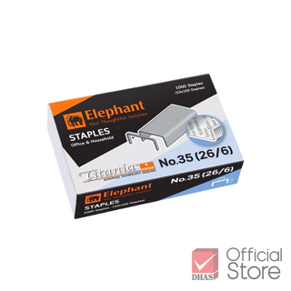 Elephant ลวดเย็บกระดาษ ไททาเนีย No.35 (26/6) จำนวน 3 กล่อง