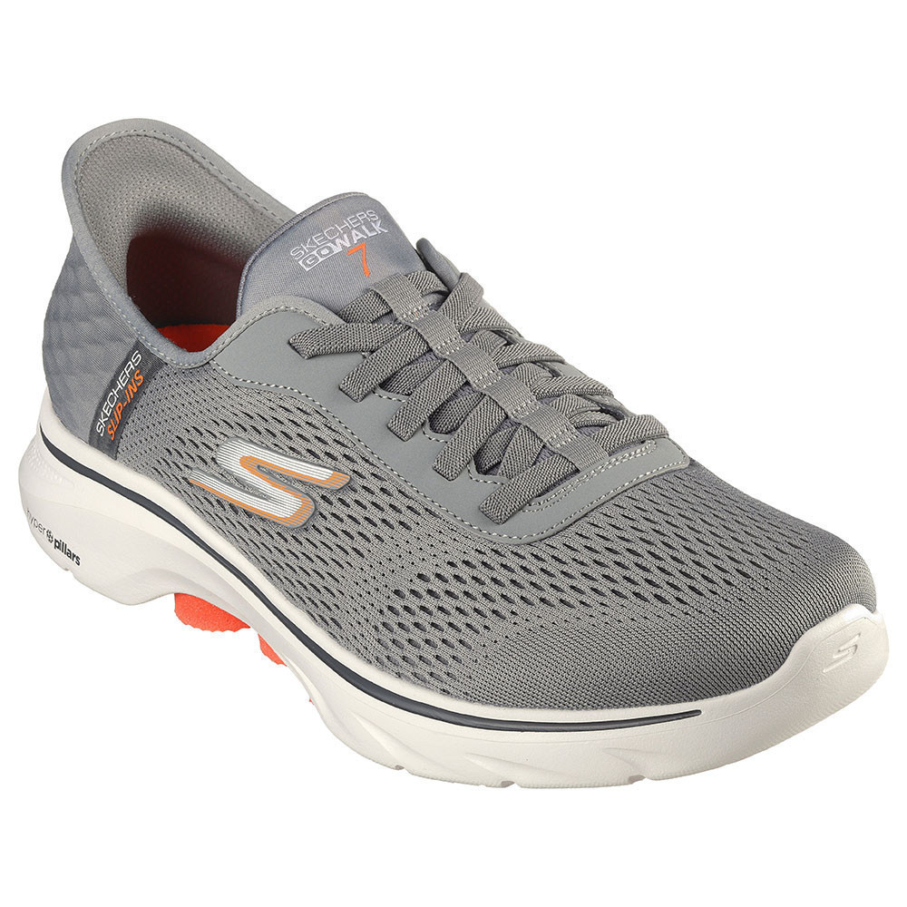 Skechers สเก็ตเชอร์ส รองเท้าผู้ชาย Men GOwalk 7 GOwalk Shoes - 216648-GYOR - Air-Cooled Memory Foam