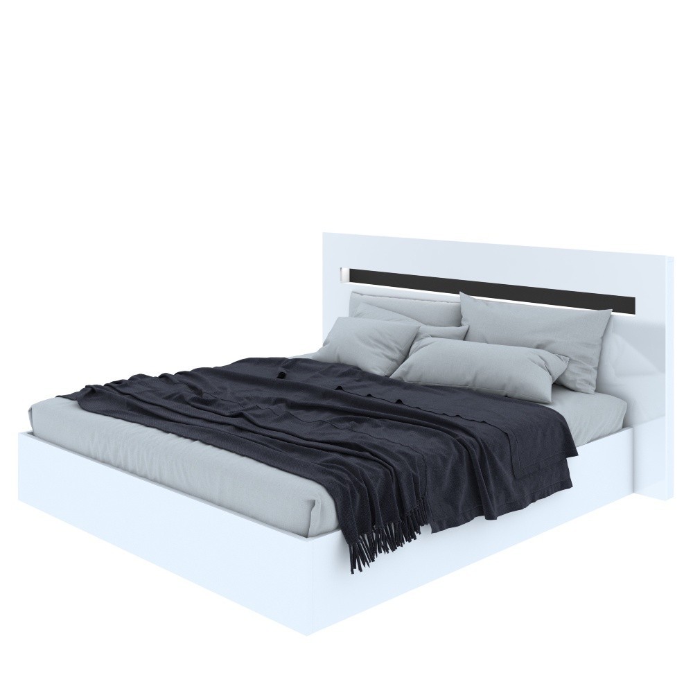 INDEX LIVING MALL เตียงนอน รุ่นอิลลูชั่น พลัส ขนาด 6 ฟุต (พื้นเตียงซี่) - สีขาว