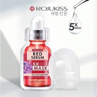 [ลด50%] โรจูคิส เฟิร์ม พอร์เลส เรด เซรั่ม 5X อินเทนซีฟ มาส์ก 25 มล. Rojukiss Firm Poreless Red Serum 5X mask มาส์กหน้าx3