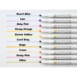 มีสีใหม่ ปากกาเน้นข้อความ Mildliner แบบแยกแท่ง และชุดเซ็ต 5 สี