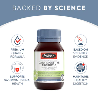 Swisse Ultibiotic Daily Digestive Probiotic อัลติไบโอติกส์ เดลี่ ไดเจสทีฟ โพรไบโอติกส์ 30 แคปซูล (EXP:01 2028)