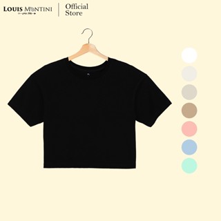 Louis Montini (LM) เสื้อครอปผู้หญิง Women Crop Tops ผ้า Cott…