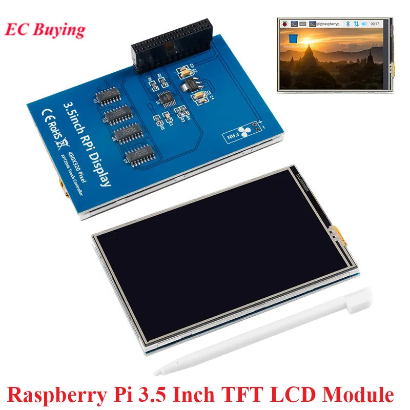 โมดูลจอแสดงผลสัมผัส TFT LCD ขนาด 3.5 นิ้ว 320x240 พร้อมไดรเวอร์ ILI9486 อินเทอร์เฟซ SPI สำหรับ Raspb