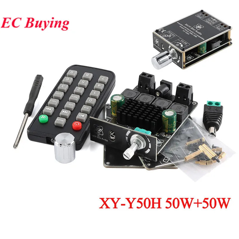 แอมพลิฟายเออร์เสียงดิจิตอล XY-Y50H สเตอริโอสองช่องสัญญาณ รองรับบลูทูธ 5.1 TPA3116D2 กำลัง 50W+50W คว