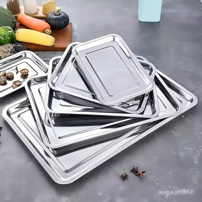 ถาดสแตนเลสเกรดอาหาร พร้อมตะแกรงกรองน้ำมัน สำหรับใส่อาหาร/ขนม/เสิร์ฟ - รูปที่ 4