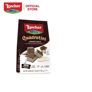 ล็อคเกอร์ ควอราตินี โกโก้แอนด์มิลค์ 125 กรัม / Loacker Quadratini Cocoa & Milk 125 g