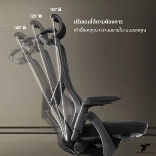 TT AEROFLEX Ergonomic Chair GravitySync Support เก้าอี้คอม ปรับเอนได้ 110 - 140 องศา ที่วางแขน 3D