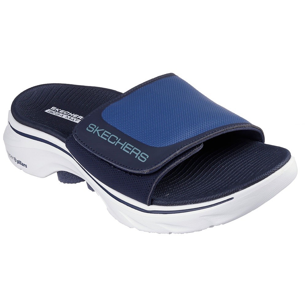 Skechers สเก็ตเชอร์ส รองเท้าแตะผู้ชาย Men GOwalk 7 Sandal On-the-GO Sandals Shoes - 229296-NVY
