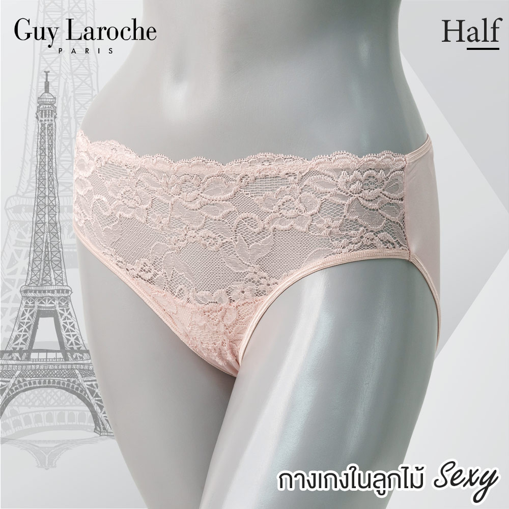 Guy laroche กางเกงชั้นใน แบรนด์ดัง แบบครึ่งตัว แต่งลูกไม้ เซ็กซี่  ผ้าTectel เนื้อนุ่ม ยืดหยุ่นดี รุ่น GU2Q69